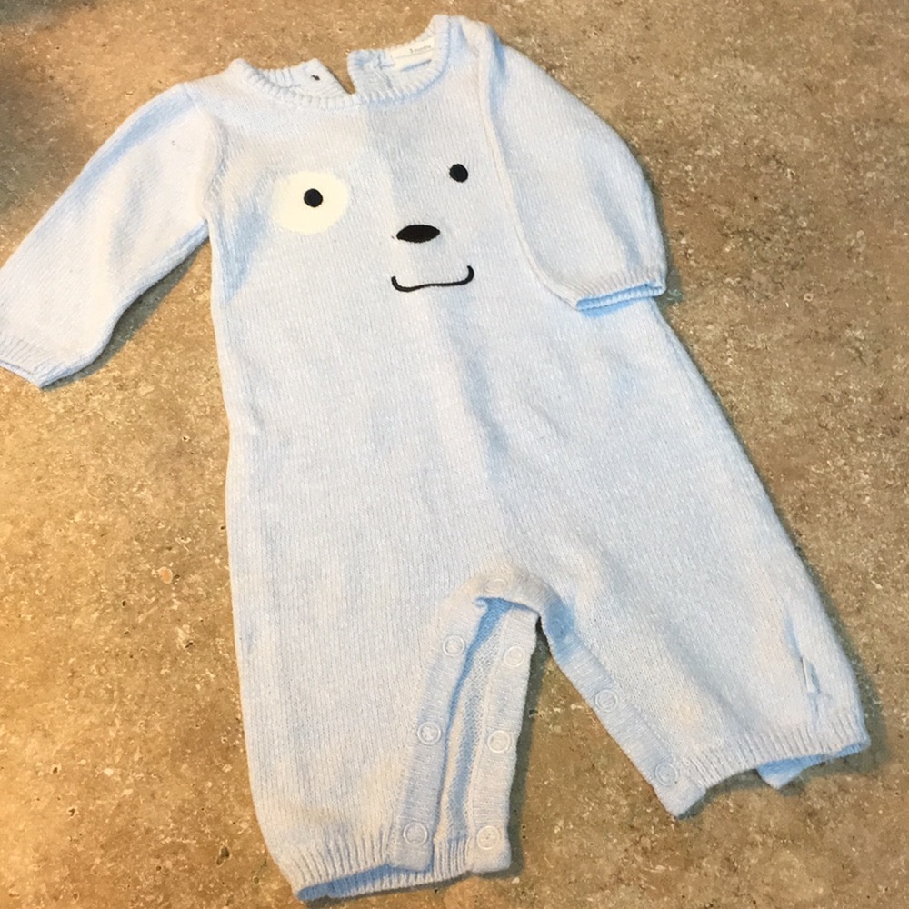 Blue bodysuit with beanie